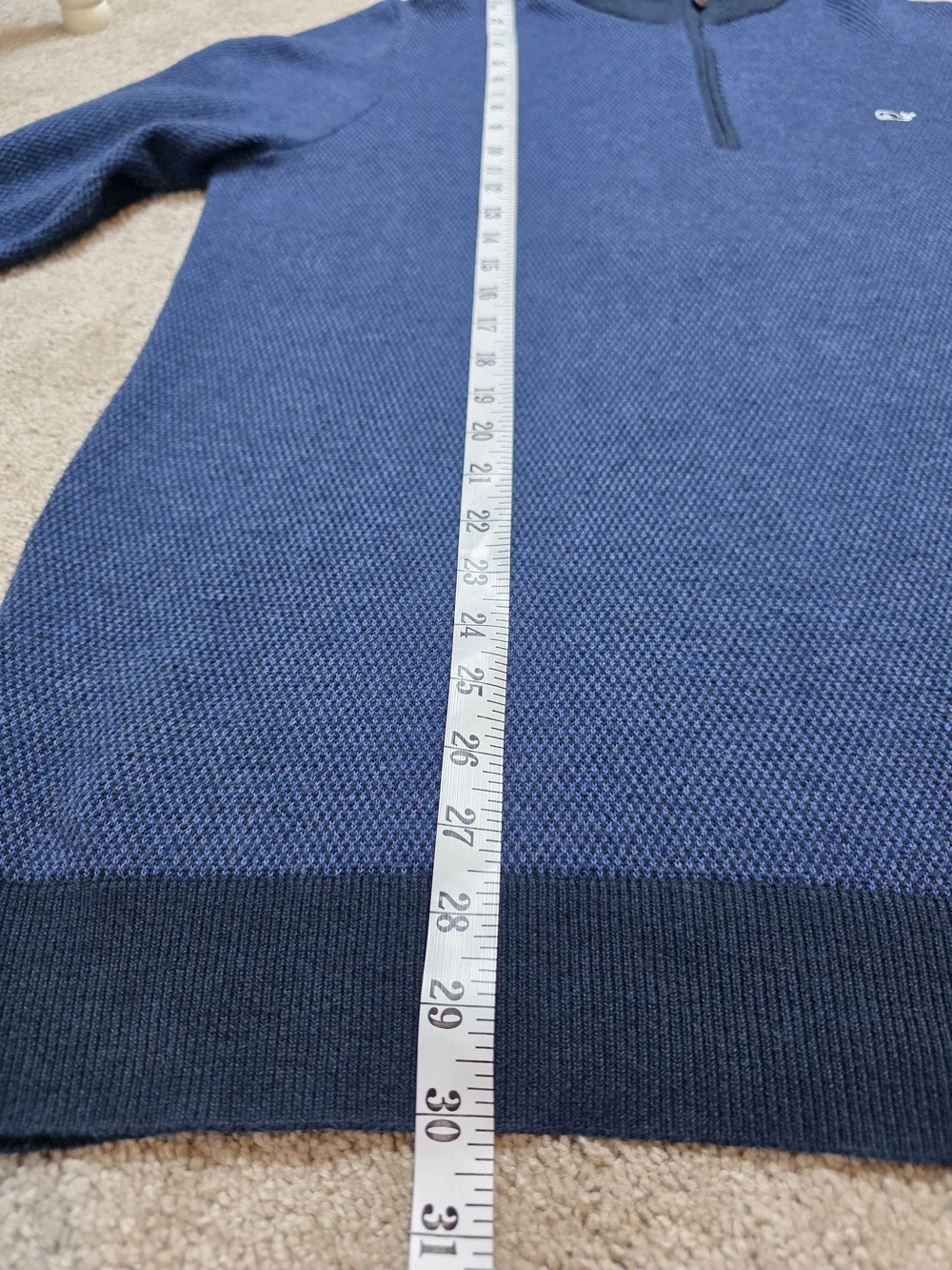 ​Vineyard Vines 1/4 Quarter Zip Knit Sweater Men's XL Cotton & Wool Blend